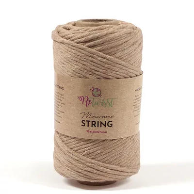 Macramé priadza, ReTwisst Macrame String, 3 mm, 250 g - 08, béžová