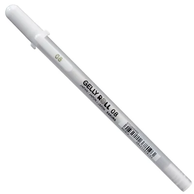Gélové pero Sakura Gelly Roll Basic, 08 (0,4 mm) - white