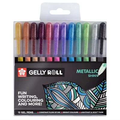 Sada gélových pier Sakura Gelly Roll Metallic - 12 ks