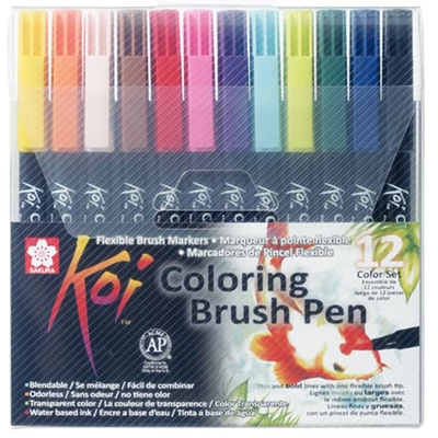 Sada štetcových popisovačov Sakura Koi Brush Pen - 12 ks