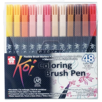 Sada štetcových popisovačov Sakura Koi Brush Pen - 48 ks