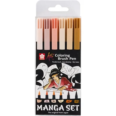 Sada štetcových popisovačov Sakura Koi Brush - 6 ks, Manga Set