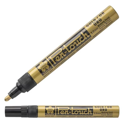 Lakový popisovač Sakura Pen-Touch, medium (2 mm) - gold