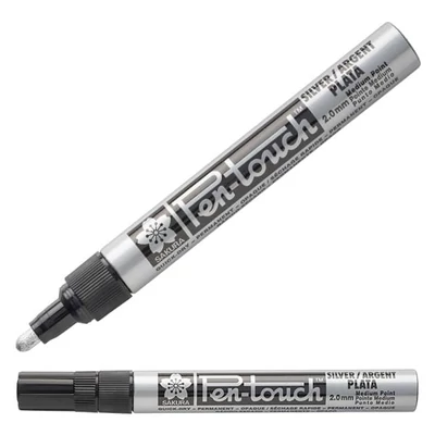 Lakový popisovač Sakura Pen-Touch, medium (2 mm) - silver