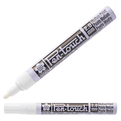 Lakový popisovač Sakura Pen-Touch, medium (2 mm) - white