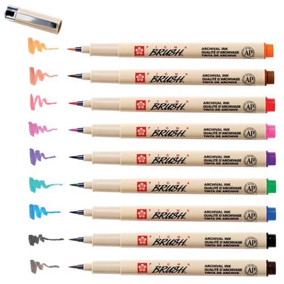 Štetcový popisovač Sakura Pigma Brush - v rôznych farbách