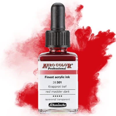 Farba do retušovacieho pištoľa Schmincke AERO COLOR Professional, 28 ml - 301, red madder dark