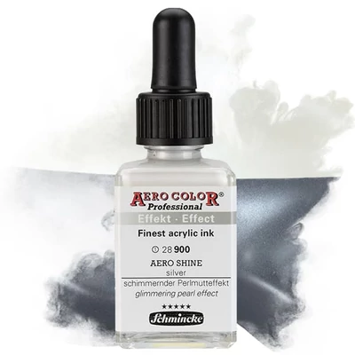Farba do retušovacieho pištoľa Schmincke AERO COLOR Professional, 28 ml - 900, AERO SHINE silver
