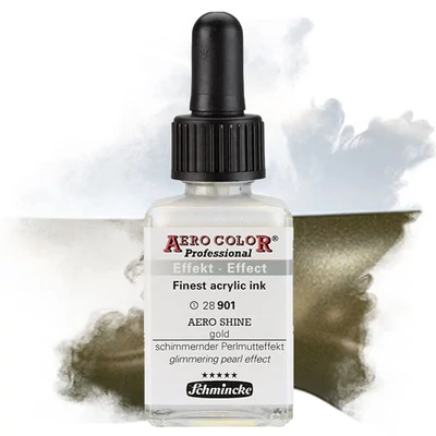 Farba do retušovacieho pištoľa Schmincke AERO COLOR Professional, 28 ml - 901, AERO SHINE gold
