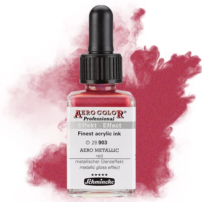 Farba do retušovacieho pištoľa Schmincke AERO COLOR Professional, 28 ml - 903, AERO METALLIC red
