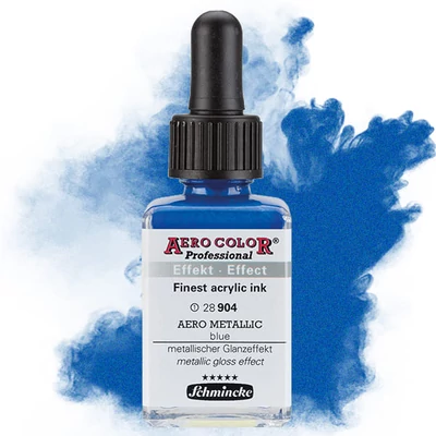Farba do retušovacieho pištoľa Schmincke AERO COLOR Professional 28 ml - 904, AERO METALLIC blue