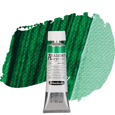 Akrylová farba Schmincke Akademie, 60 ml - 553, phthalo green light