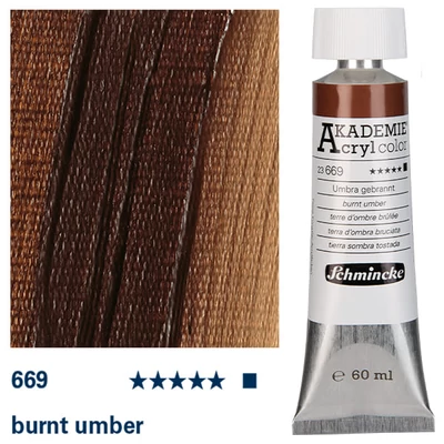 Akrylová farba Schmincke Akademie, 60 ml - 669, burnt umber