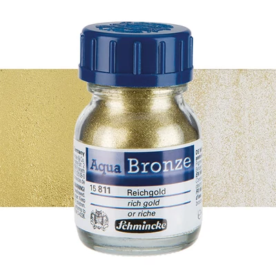Prášok s metalickým efektom Schmincke Aqua Bronze, 20 ml - 811, rich gold