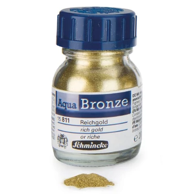 Prášok s metalickým efektom Schmincke Aqua Bronze, 20 ml - 811, rich gold