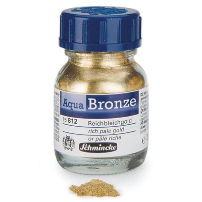 Prášok s metalickým efektom Schmincke Aqua Bronze, 20 ml - 812, rich pale gold