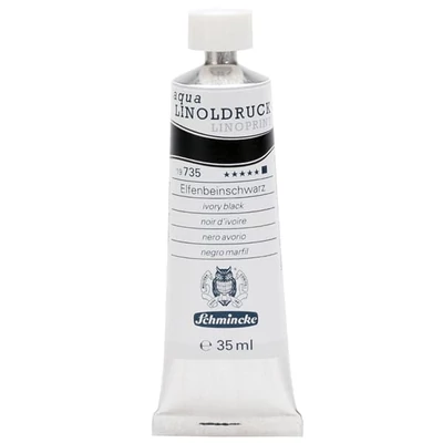 Farba na linoryt Schmincke Aqua Linoprint, 35 ml - 735, ivory black