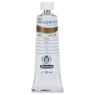 Farba na linoryt Schmincke Aqua Linoprint, 35 ml - 820, gold