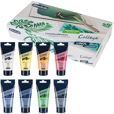 Sada farieb na linoryt Schmincke College Linol, 8x75 ml