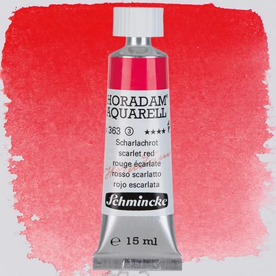 Akvarelová farba v tube Schmincke Horadam, 15 ml - 363, scarlet red