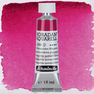 Akvarelová farba v tube Schmincke Horadam, 15 ml - 369,  quinacridone magenta