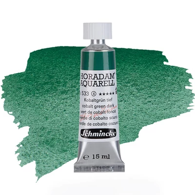 Akvarelová farba v tube Schmincke Horadam, 15 ml - 533, cobalt green dark, granulačná