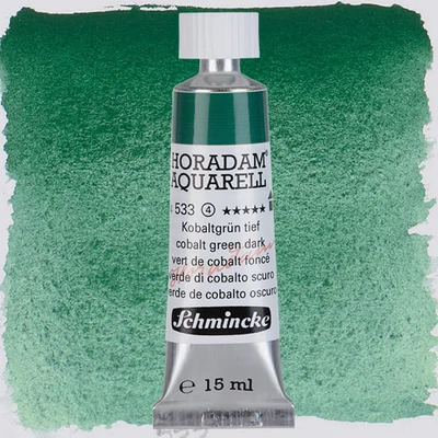 Akvarelová farba v tube Schmincke Horadam, 15 ml - 533, cobalt green dark, granulačná