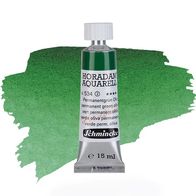 Akvarelová farba v tube Schmincke Horadam, 15 ml - 534, permanent green olive