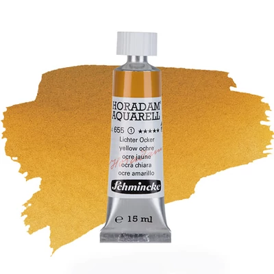 Akvarelová farba v tube Schmincke Horadam, 15 ml - 655, yellow ochre