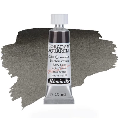 Akvarelová farba v tube Schmincke Horadam, 15 ml - 780, ivory black