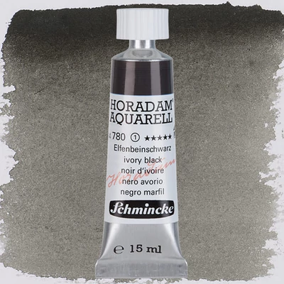 Akvarelová farba v tube Schmincke Horadam, 15 ml - 780, ivory black