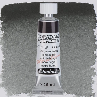Akvarelová farba v tube Schmincke Horadam, 15 ml - 781, lamp black