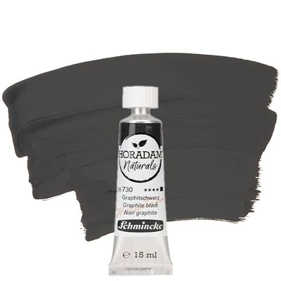 Akvarelová farba v tube Schmincke Horadam Naturals, 15 ml - 730, graphite black