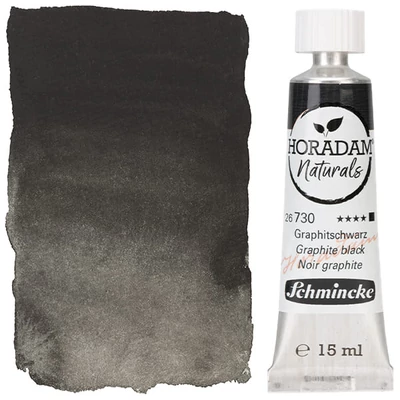 Akvarelová farba v tube Schmincke Horadam Naturals, 15 ml - 730, graphite black