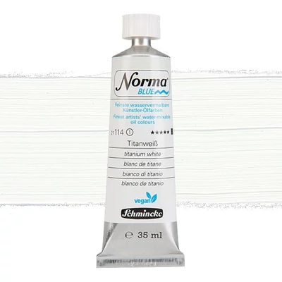 Vegánska olejová farba na vodnej báze Schmincke Norma Blue, 35 ml - 114, titanium white