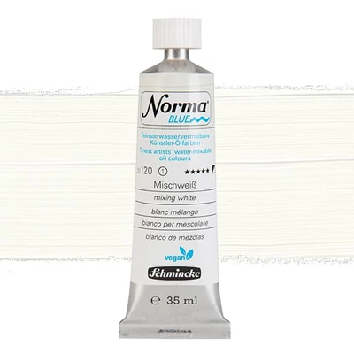 Vegánska olejová farba na vodnej báze Schmincke Norma Blue, 35 ml - 120, mixing white