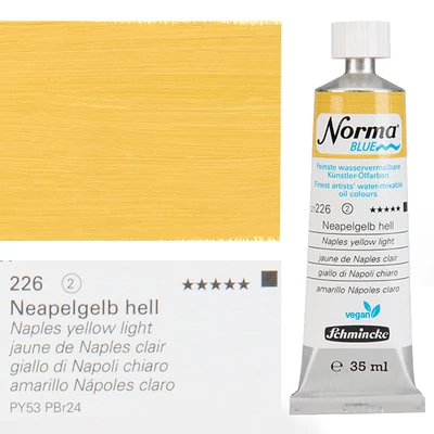 Vegánska olejová farba na vodnej báze Schmincke Norma Blue, 35 ml - 226, naples yellow light