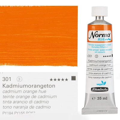 Vegánska olejová farba na vodnej báze Schmincke Norma Blue, 35 ml - 301, cadmium orange hue