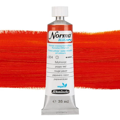 Vegánska olejová farba na vodnej báze Schmincke Norma Blue, 35 ml - 304, poppy red