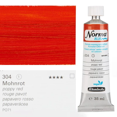 Vegánska olejová farba na vodnej báze Schmincke Norma Blue, 35 ml - 304, poppy red