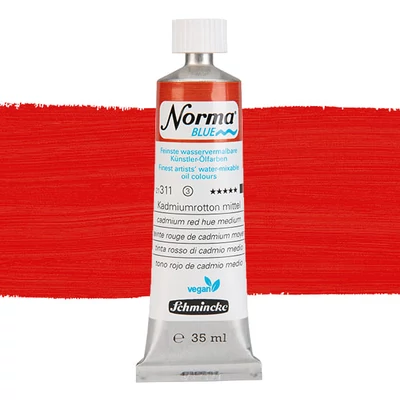 Vegánska olejová farba na vodnej báze Schmincke Norma Blue, 35 ml - 311, cadmium red hue medium
