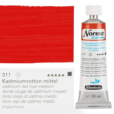 Vegánska olejová farba na vodnej báze Schmincke Norma Blue, 35 ml - 311, cadmium red hue medium