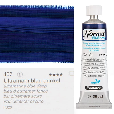 Vegánska olejová farba na vodnej báze Schmincke Norma Blue, 35 ml - 402, ultramarine blue deep