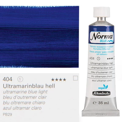 Vegánska olejová farba na vodnej báze Schmincke Norma Blue, 35 ml - 404, ultramarine blue light