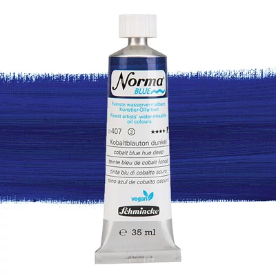 Vegánska olejová farba na vodnej báze Schmincke Norma Blue, 35 ml - 407, cobalt blue hue deep