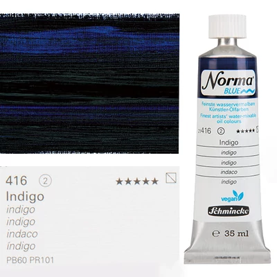Vegánska olejová farba na vodnej báze Schmincke Norma Blue, 35 ml - 416, indigo