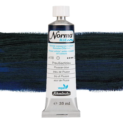 Vegánska olejová farba na vodnej báze Schmincke Norma Blue, 35 ml - 418, prussian blue