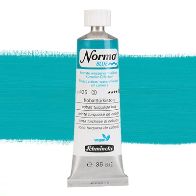 Vegánska olejová farba na vodnej báze Schmincke Norma Blue, 35 ml - 425, cobalt turquoise hue
