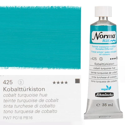 Vegánska olejová farba na vodnej báze Schmincke Norma Blue, 35 ml - 425, cobalt turquoise hue