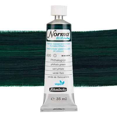 Vegánska olejová farba na vodnej báze Schmincke Norma Blue, 35 ml - 500, phthalo green